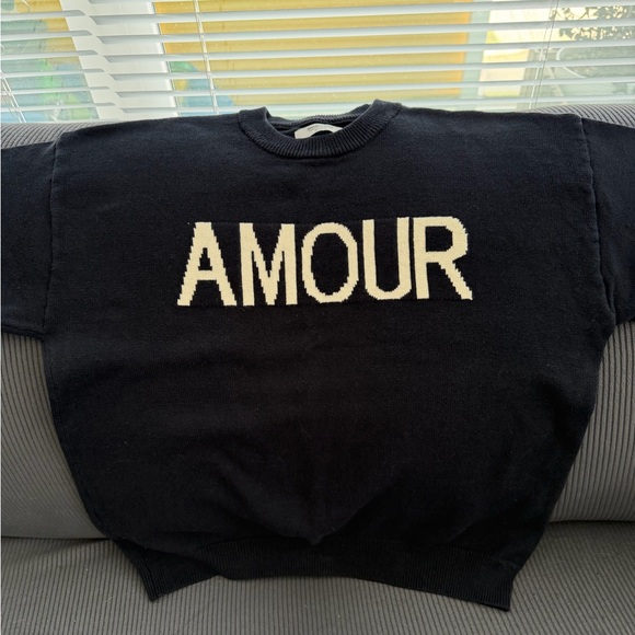 Smash and Tess Amour Navy Crew Neck Sweater Size M/L - Picture 2 of 8